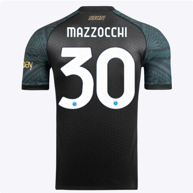 drittes em-spieltrikot des ssc neapel 20232024 – 30 – pasquale mazzocchi Kategorie | SSC Napoli Trikots für Wahre Fans