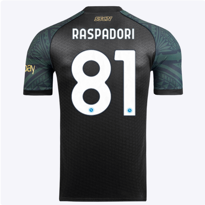 drittes em-spieltrikot des ssc neapel 20232024 – 81 – giacomo raspadori Kategorie | SSC Napoli Trikots für Wahre Fans