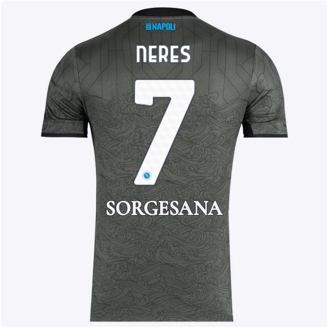 ssc neapel drittes spieltrikot 20242025 – 7 – david neres Kategorie | SSC Napoli Trikots für Wahre Fans