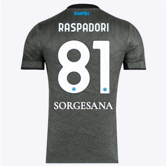 ssc neapel drittes spieltrikot 20242025 – 81 – giacomo raspadori Kategorie | SSC Napoli Trikots für Wahre Fans