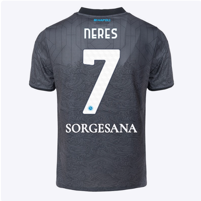 ssc neapel drittes spieltrikot für kinder 20242025 – 7 – david neres Kategorie | SSC Napoli Trikots für Wahre Fans