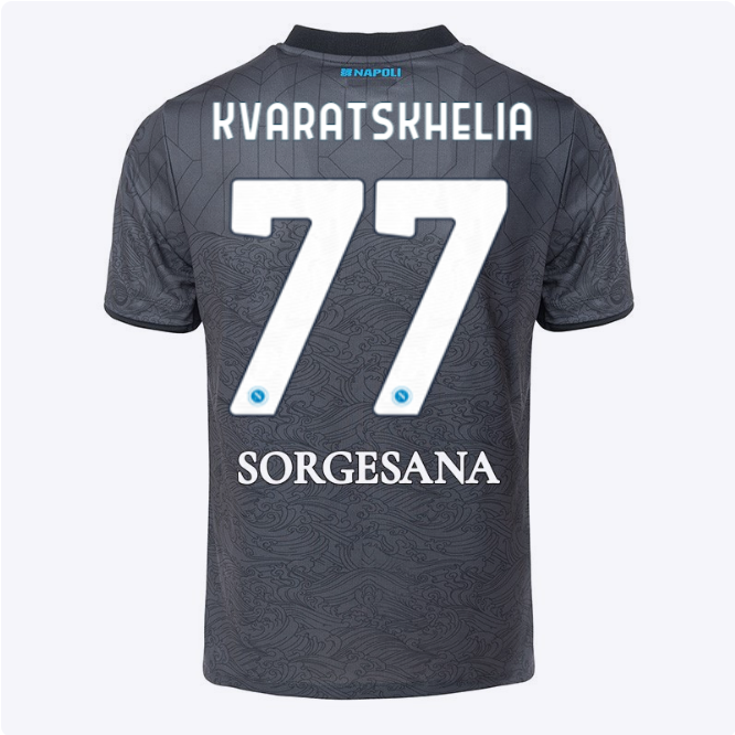 ssc neapel drittes spieltrikot für kinder 20242025 – 77 – khvicha kvaratskhelia Kategorie | SSC Napoli Trikots für Wahre Fans