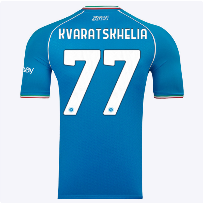 ssc neapel em-heimtrikot 20232024 – 77 – khvicha kvaratskhelia Kategorie | SSC Napoli Trikots für Wahre Fans