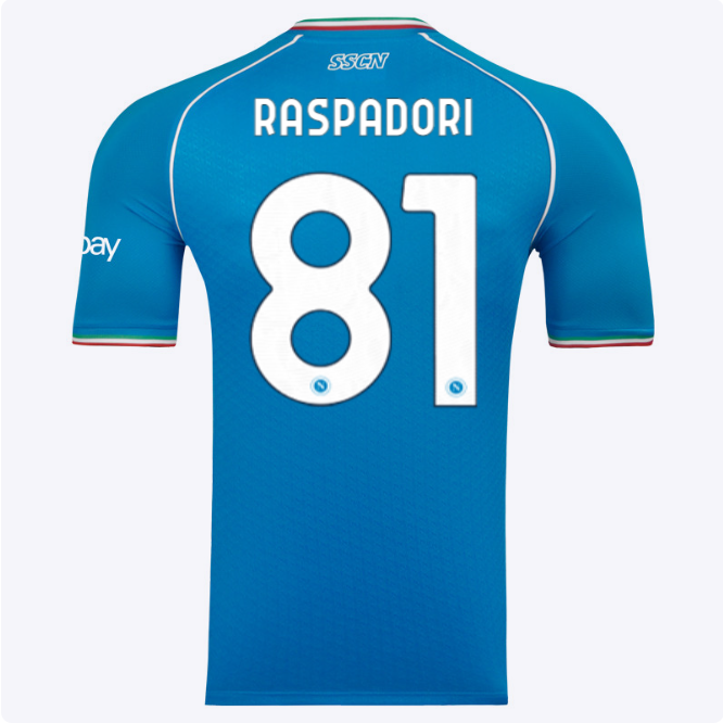 ssc neapel em-heimtrikot 20232024 – 81 – giacomo raspadori Kategorie | SSC Napoli Trikots für Wahre Fans